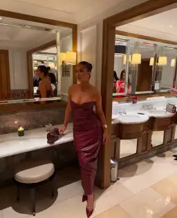 House Of CB Juliana Dress Burgundy Size XS/Au 6 for rent on The Volte - image 4