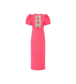 Rebecca Vallance Posey Puff Sleeve Midi Dress Pink Size 10 for rent on The Volte - image 3