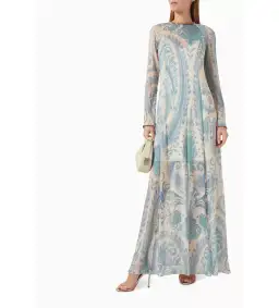 Zimmermann The Illuminate Sheath Dress in Turquoise Paisley Size 0/Au 8 for rent on The Volte - image 1