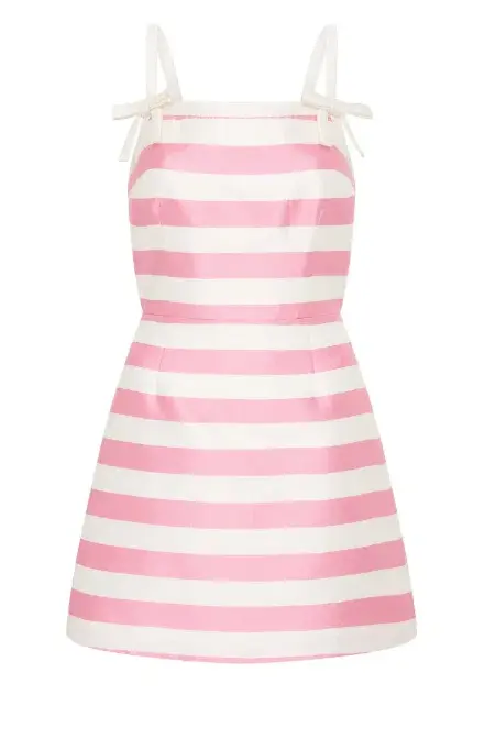 Rebecca Vallance Jocelyn Mini Dress Pink/White Size 10 for rent on The Volte - main image