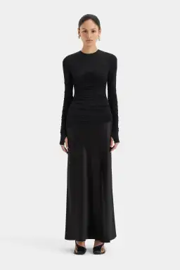 Sir The Label Alessia Draped Gown Black Size 3 / AU 12