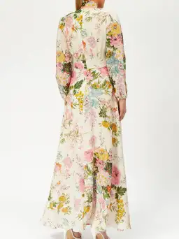 Zimmermann Heathers Plunge Long Dress Garden Floral Print Size 0 for rent on The Volte - image 2