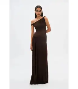 Misha Sisal Mesh Dress Espresso Size 10 for rent on The Volte - image 2