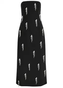 Odd Muse The Ultimate Muse Strapless Pearl-embellished Midi Dress Black Size AU 10 for rent on The Volte - image 9