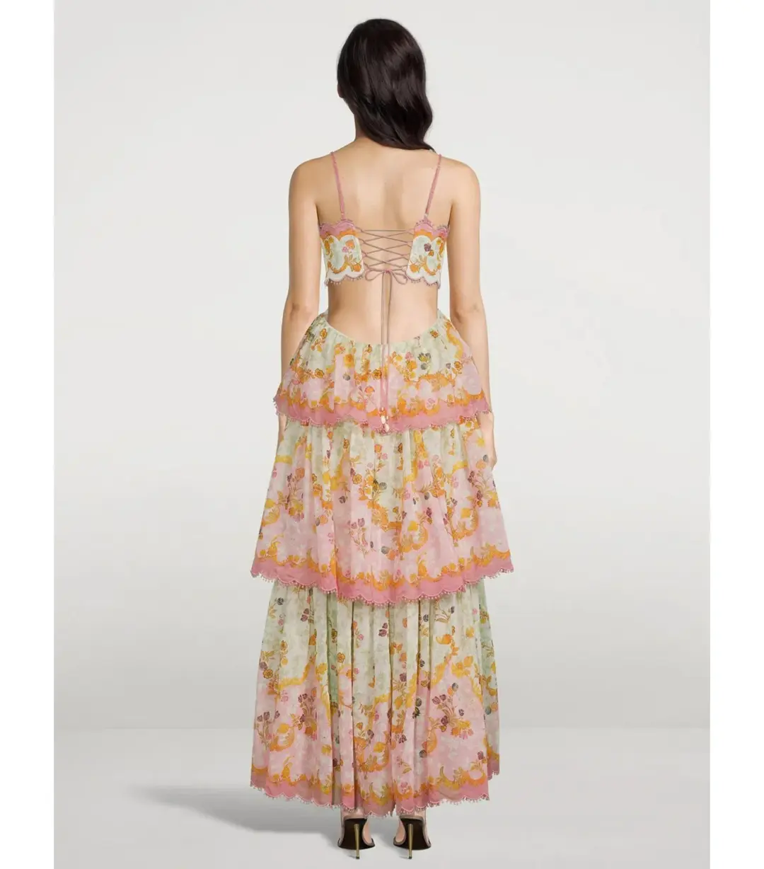 Zimmermann Laurel Frill Midi Dress Floral Size 3 / AU 10-12 for rent on The Volte - main image