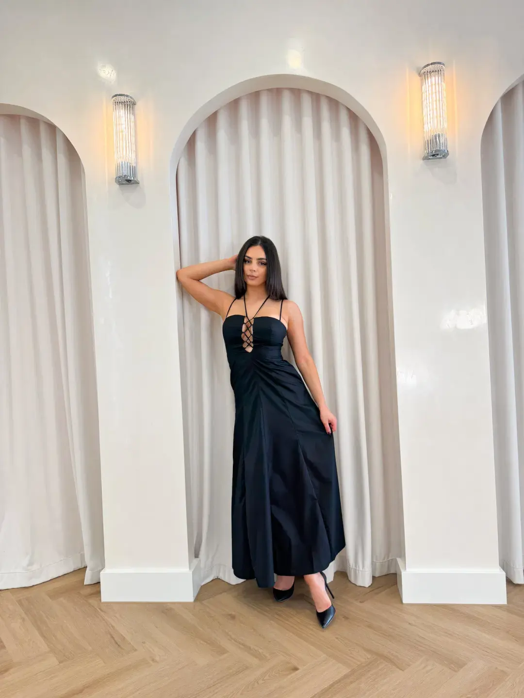 Sofia Irina Maxi Cut Out Dress Black Size S / AU 8 for rent on The Volte - main image