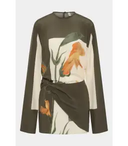 Sir the Label Constance Twist Mini Dress Iris Floral Size 3 / AU 12 for rent on The Volte - image 4