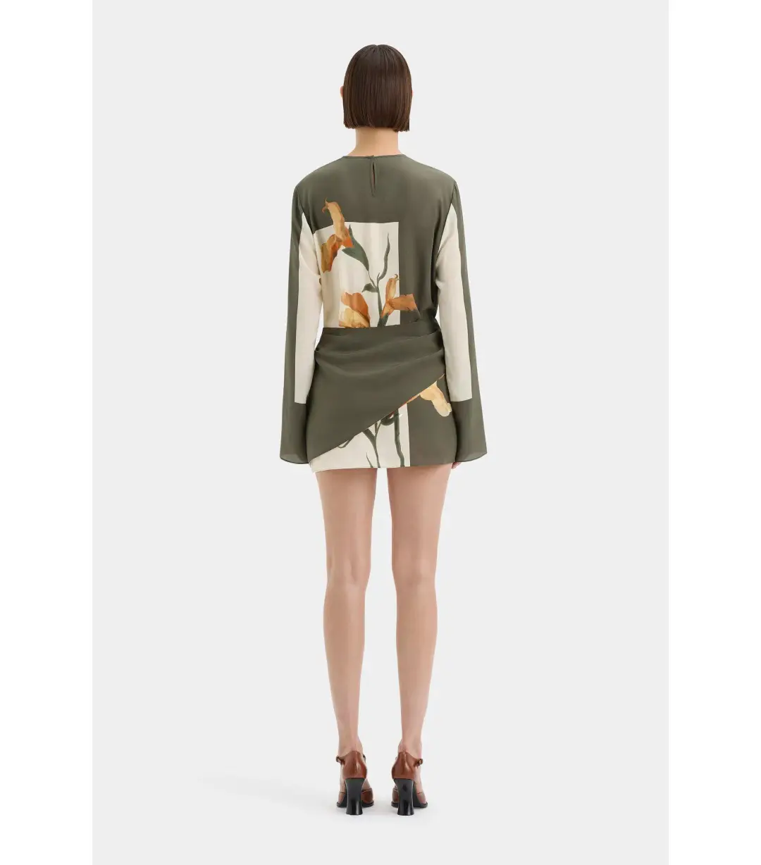 Sir the Label Constance Twist Mini Dress Iris Floral Size 3 / AU 12 for rent on The Volte - main image