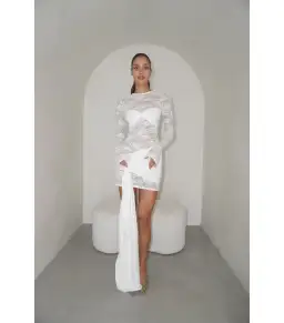 Deconduarte Ortigia Dress White Size AU 8 for rent on The Volte - image 1