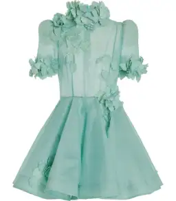 Zimmermann High Tide Lift Off Flower Mini Dress Mint Size 1 / AU 10 for rent on The Volte - image 4