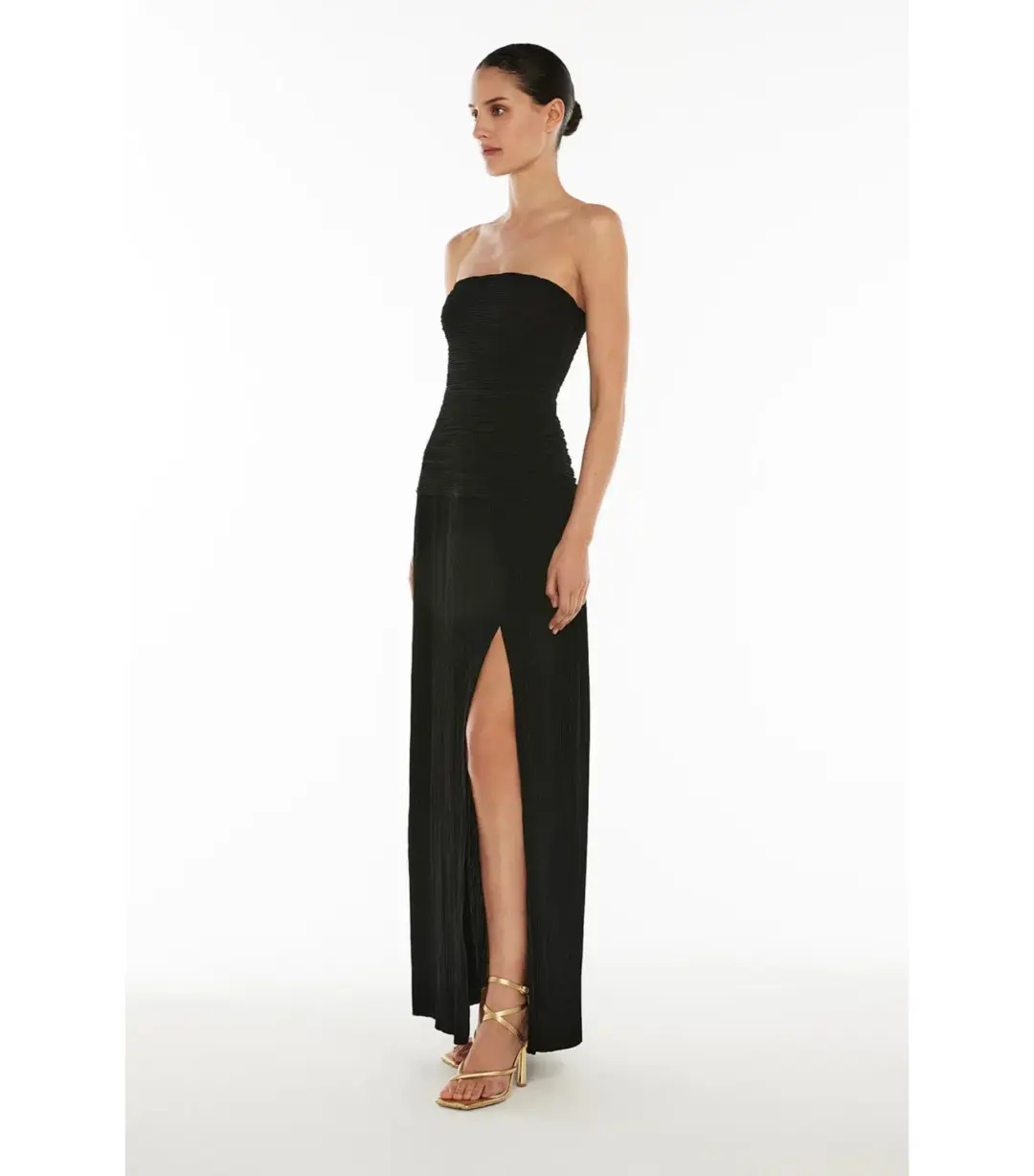Manning Cartell Double Time Pleat Strapless Dress Black Size AU 8 for rent on The Volte - main image