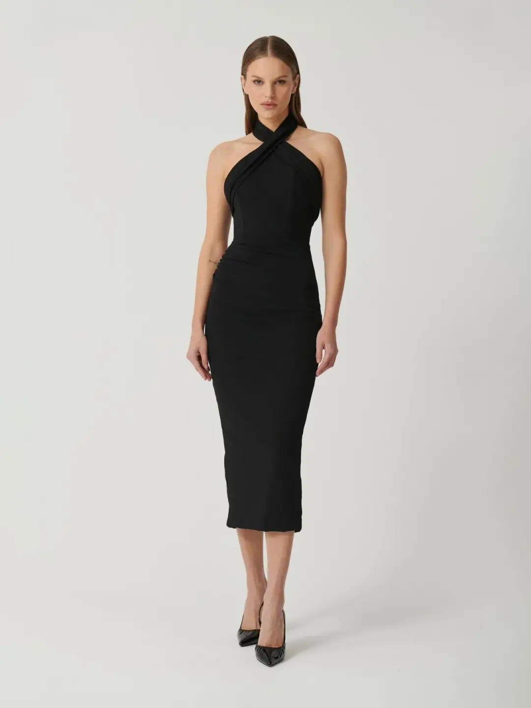 Effie Kats Leila MIdi Dress Black Size M / AU 10 for rent on The Volte - main image