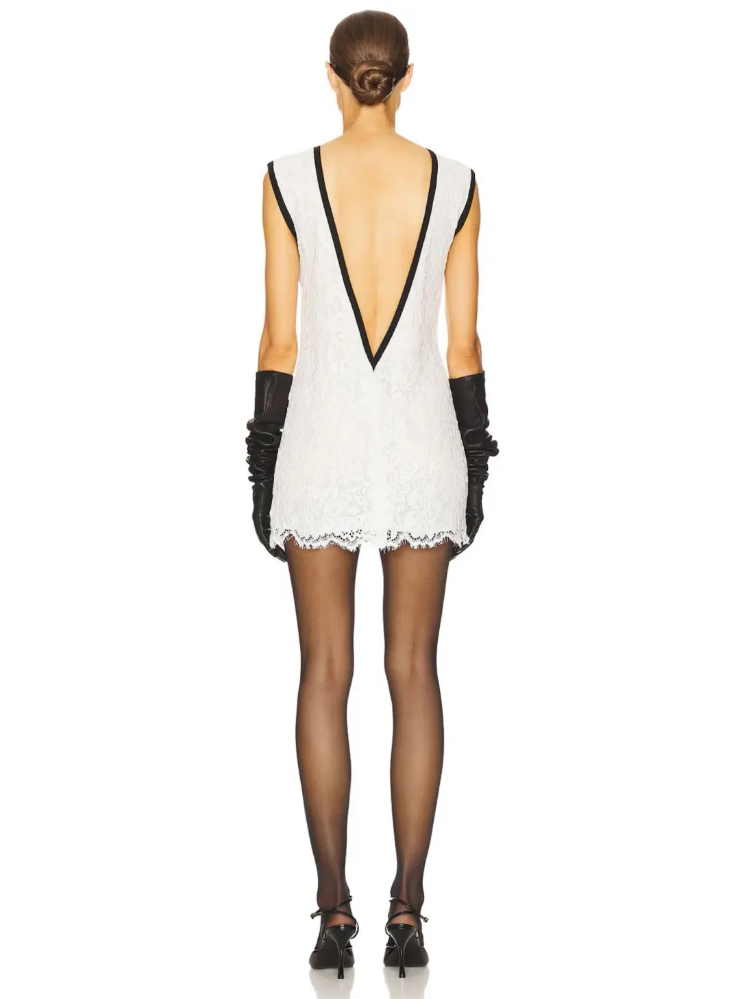 Helsa The Lace Mini Dress White Size XS / AU 6 for rent on The Volte - main image