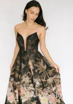 Zimmermann Illuminate Draped Midi Dress Black Tropical Size 3 / AU 14 for rent on The Volte - image 3