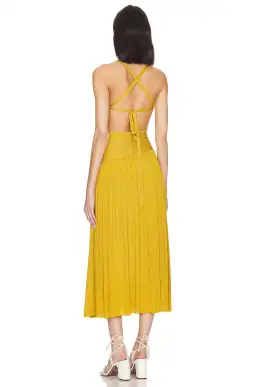 Zimmermann Devi Lurex Midi Dress in Mustard Yellow Size 1 / AU 10 for rent on The Volte - image 3