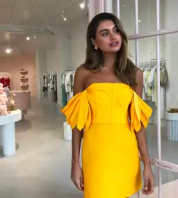 Acler Selkin Mini Dress Yellow Size 10 for rent on The Volte - image 4