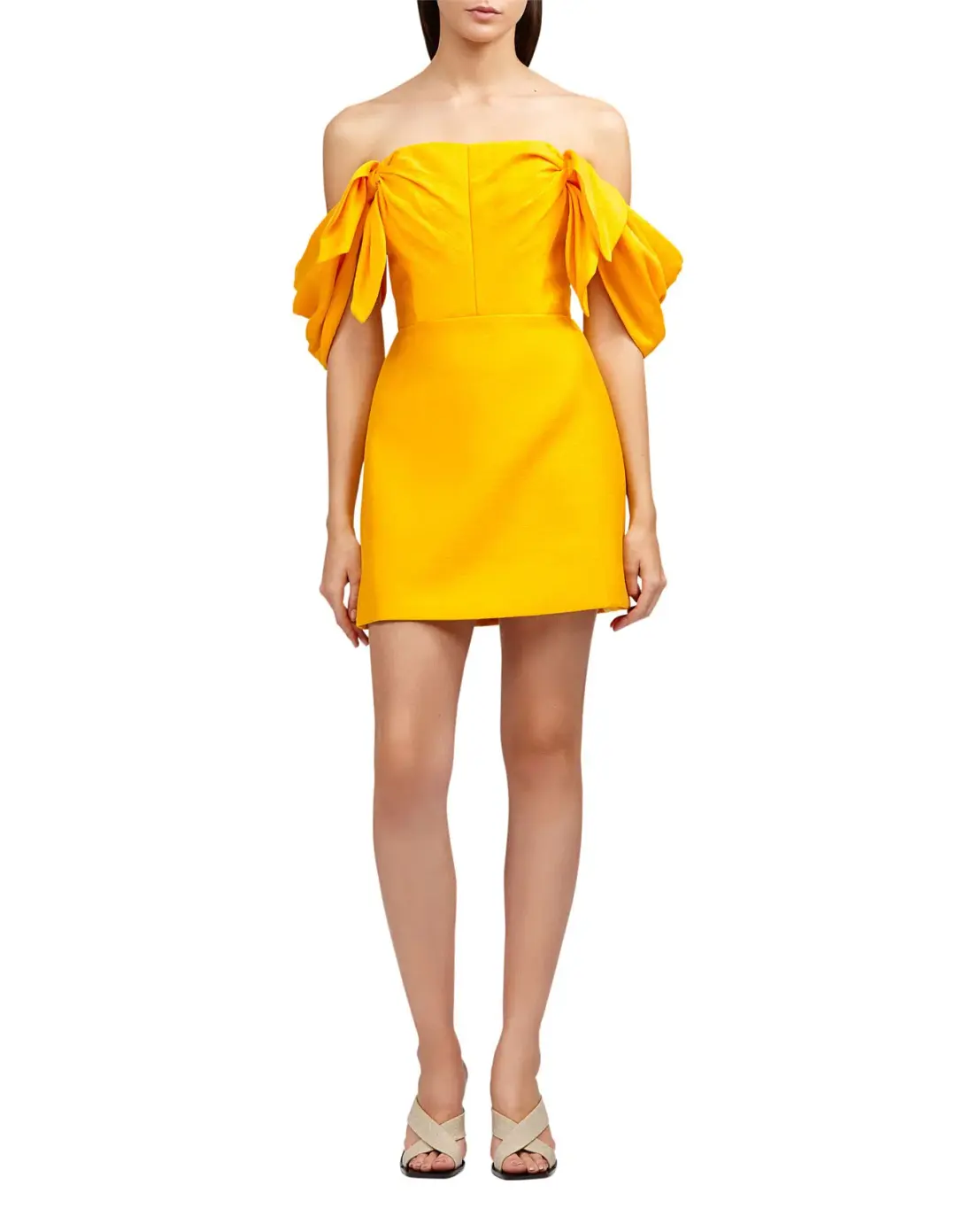 Acler Selkin Mini Dress Yellow Size 10 for rent on The Volte - main image