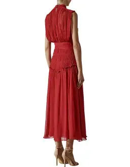 Shona Joy Leonie High Neck Midi Dress Scarlet Red Size 8 for rent on The Volte - image 2