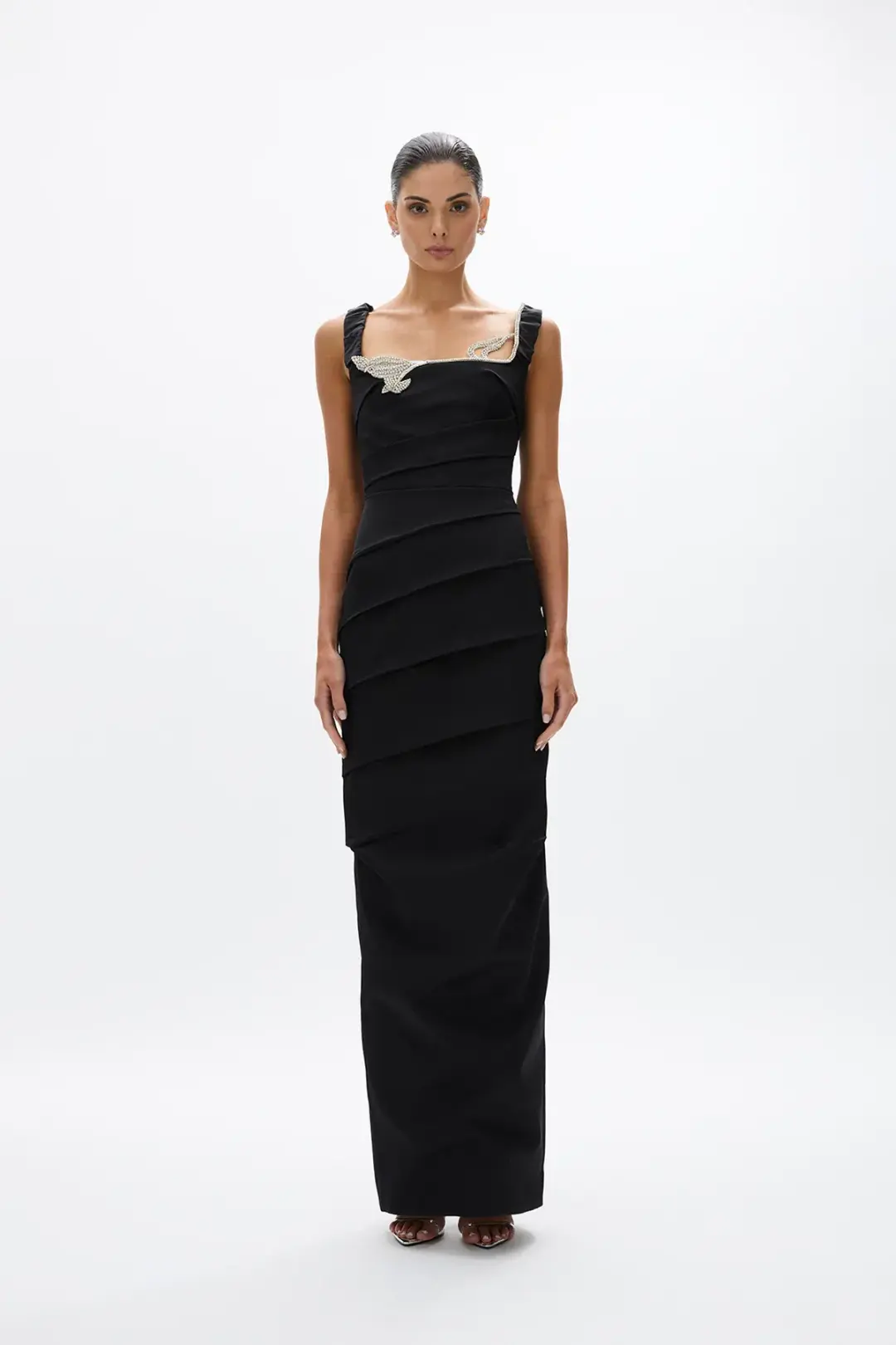 Rachel Gilbert Rhodes Gown Black 2025 Collection Size 14 for rent on The Volte - main image