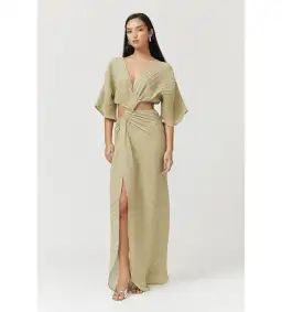 Suboo Stevie Cross-Over Midi Dress Gold Size XS/Au 8 for rent on The Volte - image 1