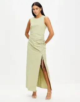 Third Form Drawn Deep Tank Maxi Dress Sage Size 8