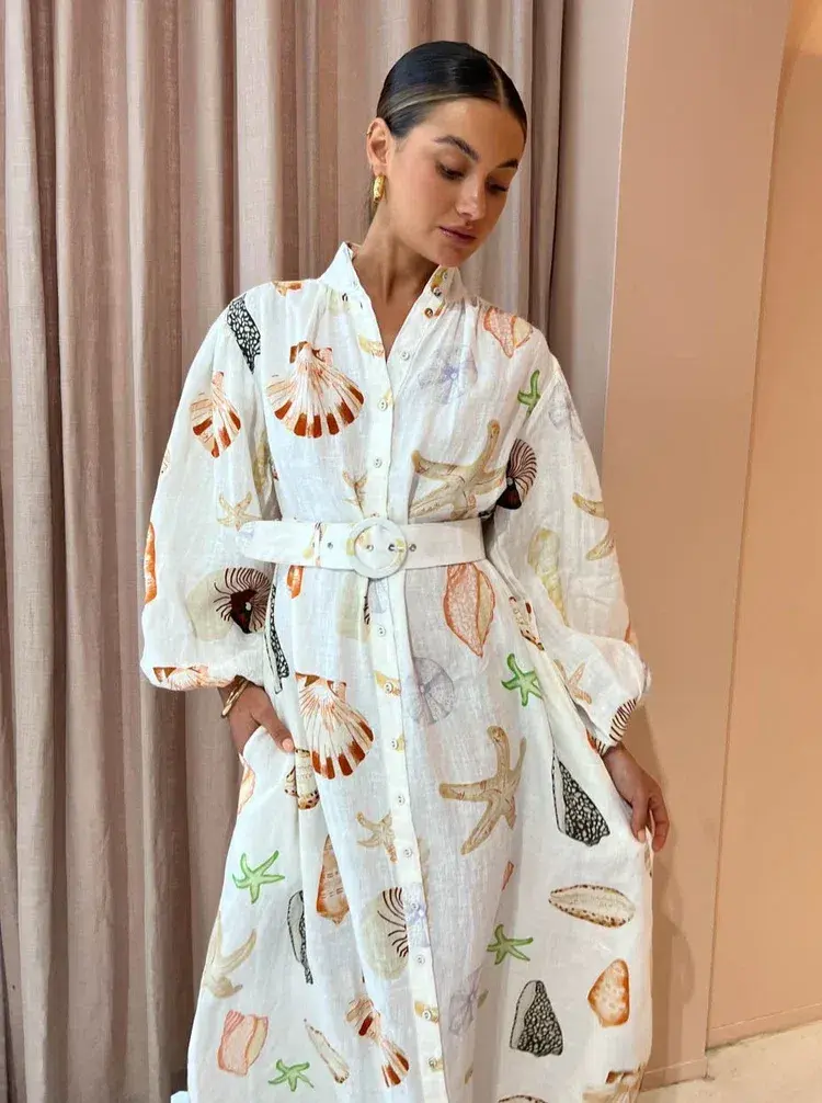 Palm Noosa Noddy Dress In Shells Size 14 for rent on The Volte - main image