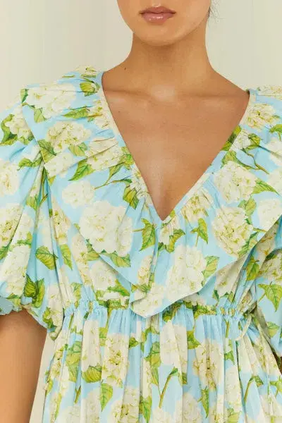 Palm Noosa Sofia Dress in Blue Hydrangea Size 8 for rent on The Volte - main image