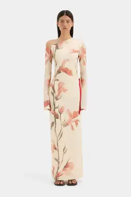 Sir the Label Hana Tie Maxi Dress Gladioli Print Size 1/Au 8