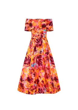 Rebecca Vallance Gardenia Midi Dress Pink Floral Size 14 for rent on The Volte - image 3