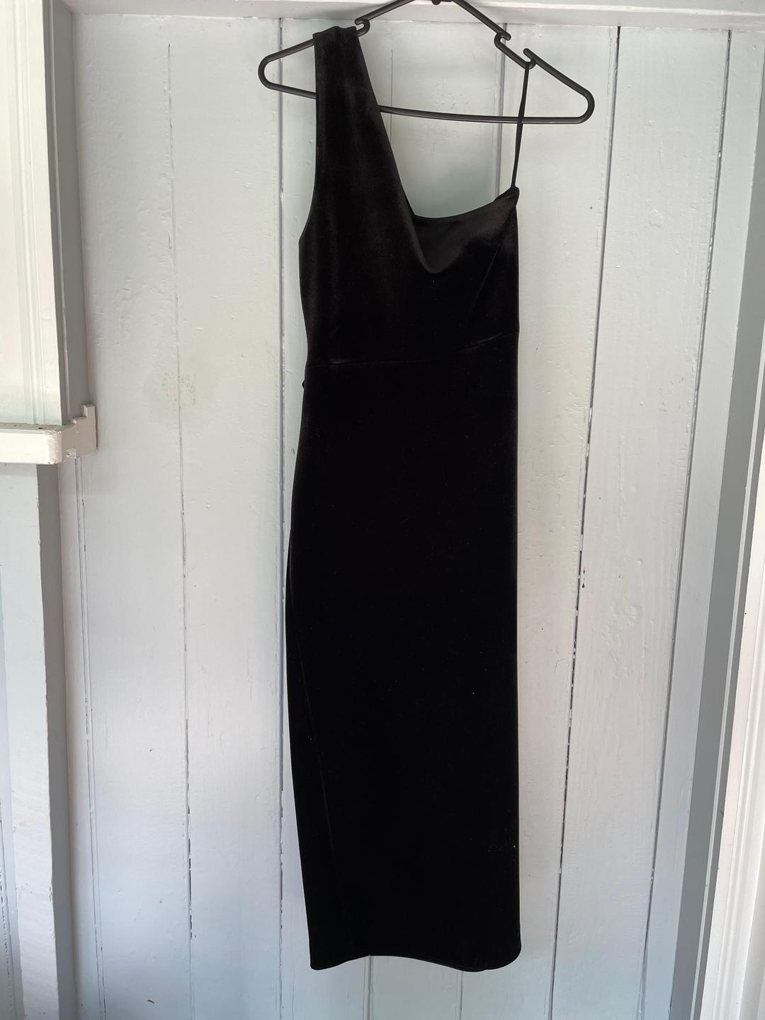 Bec and Bridge Oliviane Velvet Asymmetrical Midi Black Size 10 for rent on The Volte - main image