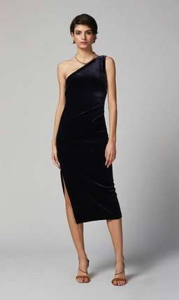 Bec and Bridge Oliviane Velvet Asymmetrical Midi Black Size 10 for rent on The Volte - image 1