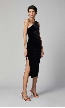 Bec and Bridge Oliviane Velvet Asymmetrical Midi Black Size 10 for rent on The Volte - image 3