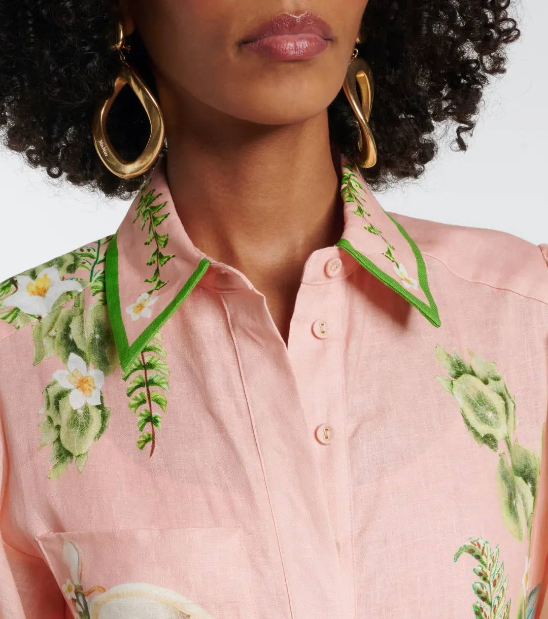 Alemais Papaya Shirt Dress Pink Print Size 10 for rent on The Volte - main image