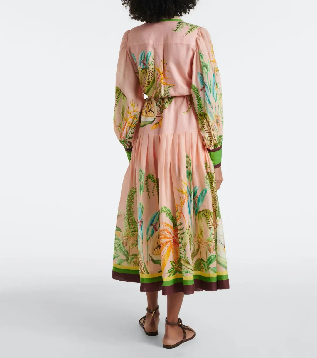 Alemais Papaya Shirt Dress Pink Print Size 10 for rent on The Volte - main image