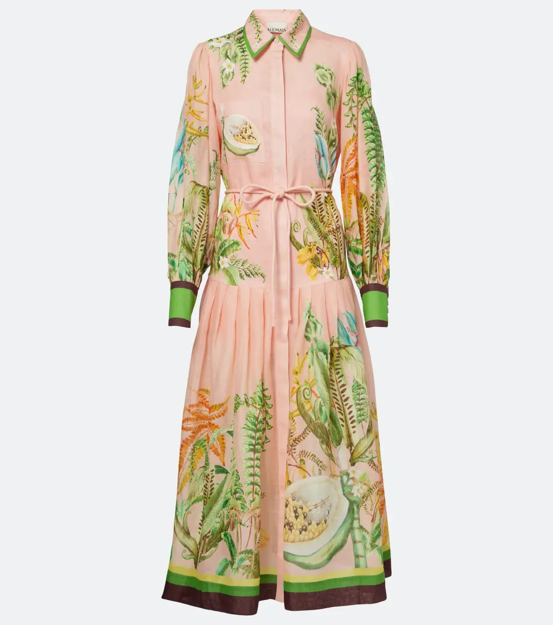 Alemais Papaya Shirt Dress Pink Print Size 10 for rent on The Volte - main image
