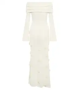 Meshki Kiki Off Shoulder Knit Rose Maxi Dress Ivory Size M / AU 10 for rent on The Volte - image 6