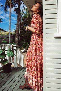 Arnhem Wild Magnolia Maxi Dress in Sunset Size 10
