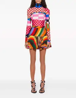 Emilio Pucci Giardino Print Mini Dress Multi Size 10