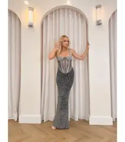 Dion Lee Marled Double Cup Corset Dress in Black Size XS / AU 6 for rent on The Volte - image 1