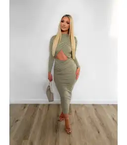 Misha Emmeline Midi Dress Sage Size 6/XS for rent on The Volte - image 4