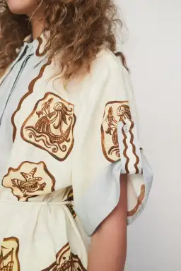 Alemais Relic Shirtdress Print Multi Size 8 for rent on The Volte - image 4