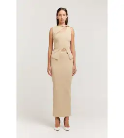 Henne The Romee Knit Top and Skirt Set in Gold Size S / AU 8