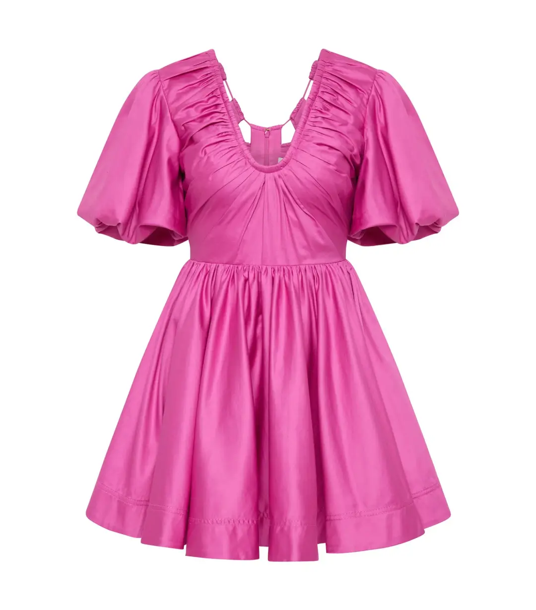 Aje Cresting Mini Dress Fuchsia Rose Size AU 12 for rent on The Volte - main image