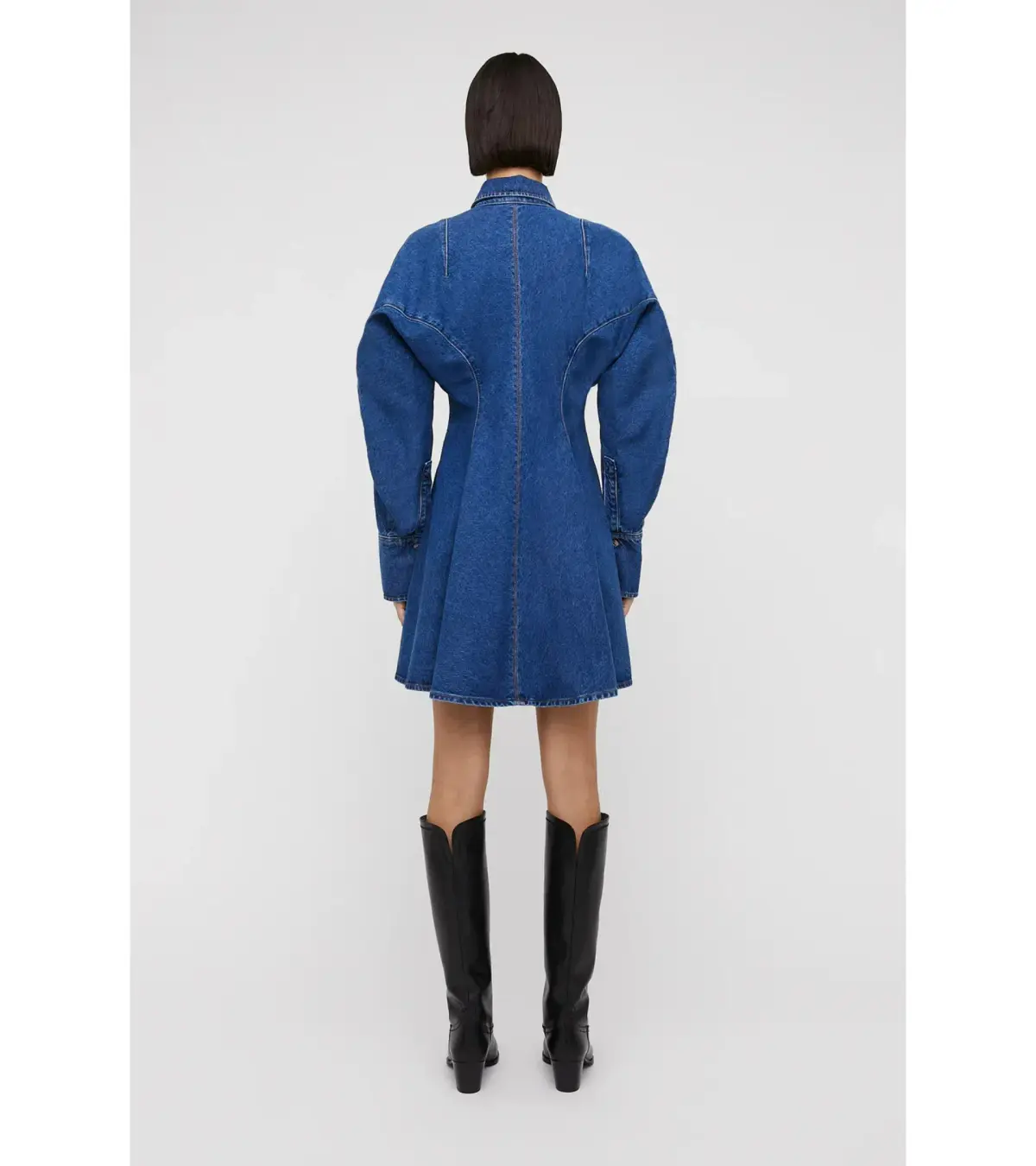 Scanlan Theodore Denim Cocoon Sleeve Mini Dress Blue Size AU 14 - Image 2