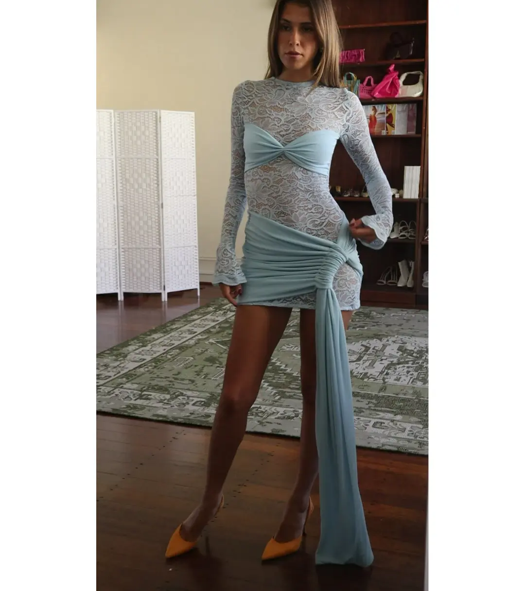 Deconduarte Ortigia Mini Dress Blue Size AU 8 for rent on The Volte - main image