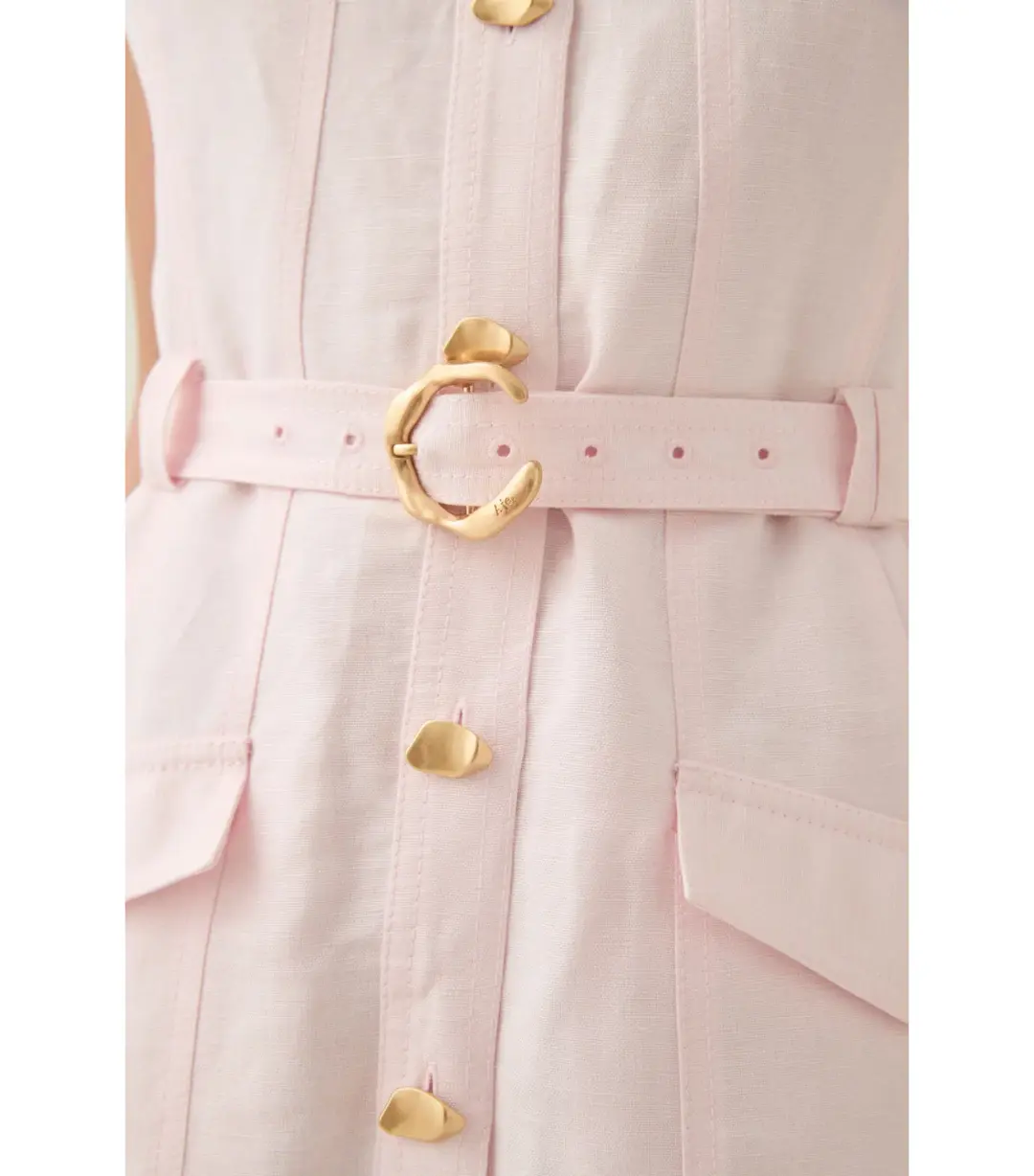 Aje Dulcet Logo Mini Dress Pastel Pink Size AU 12 for rent on The Volte - main image