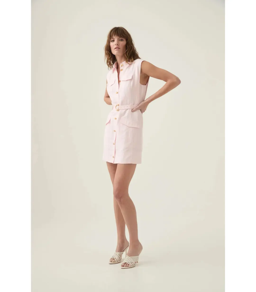 Aje Dulcet Logo Mini Dress Pastel Pink Size AU 12 for rent on The Volte - main image