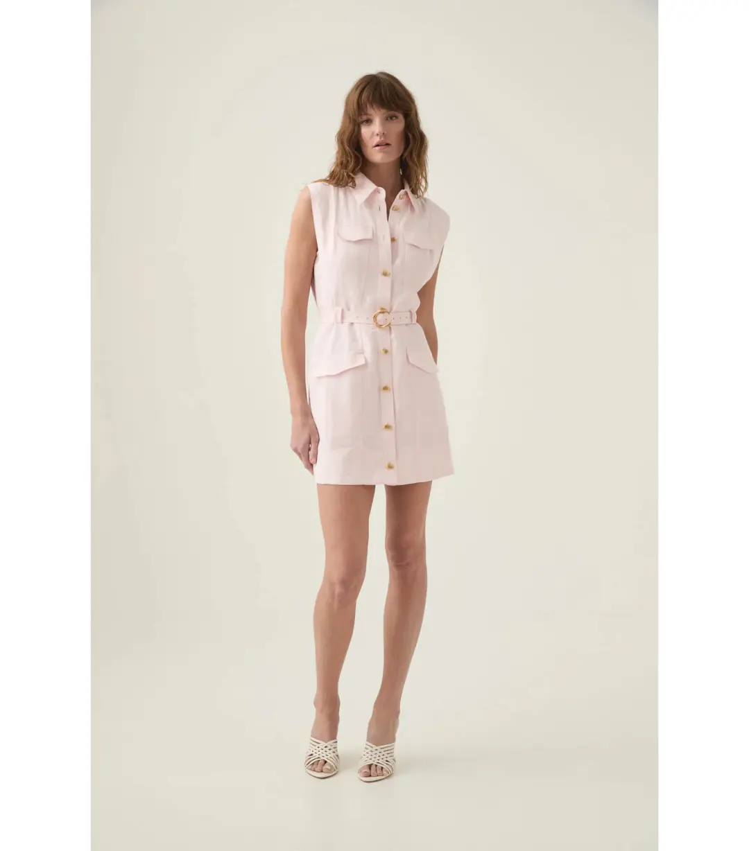 Aje Dulcet Logo Mini Dress Pastel Pink Size AU 12 for rent on The Volte - main image