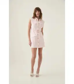 Aje Dulcet Logo Mini Dress Pastel Pink Size AU 12 for rent on The Volte - image 1