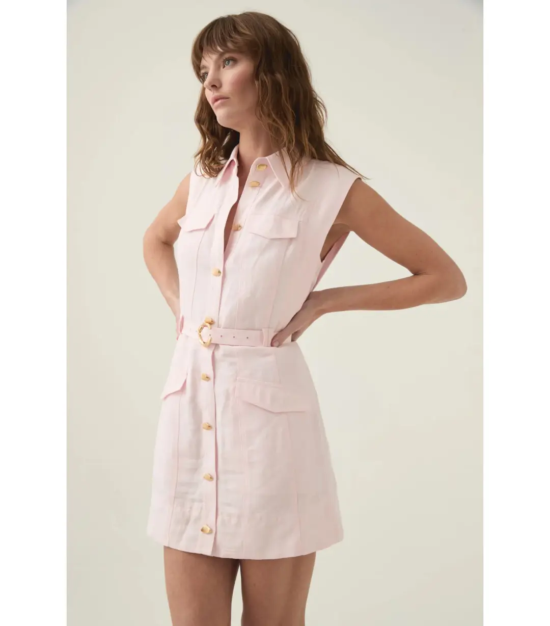 Aje Dulcet Logo Mini Dress Pastel Pink Size AU 12 for rent on The Volte - main image